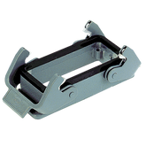 Harting Bulkhead housing, double locking, dust grey, size 10B Harting